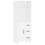 Aparador alto madera contrachapada blanco 69,5x34x180 cm