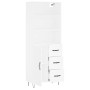 Aparador alto madera contrachapada blanco 69,5x34x180 cm
