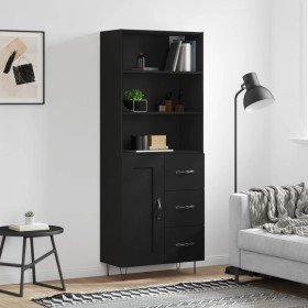 Aparador alto madera contrachapada negro 69,5x34x180 cm Aparador alto madera contrachapada negro 69,5x34x180 cm