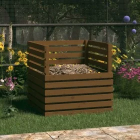 Honey brown solid pine wood composter 80x80x78 cm by vidaXL, Composters - Ref: Foro24-822190, Price: 114,25 €, Discount: %