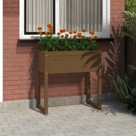 Solid honey brown pine wood planter 78x40x81 cm by vidaXL, Pots and planters - Ref: Foro24-822135, Price: 64,19 €, Discount: %
