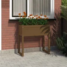 Solid honey brown pine wood planter 78x40x81 cm by vidaXL, Pots and planters - Ref: Foro24-822135, Price: 63,54 €, Discount: %