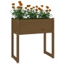 Solid honey brown pine wood planter 78x40x81 cm by vidaXL, Pots and planters - Ref: Foro24-822135, Price: 64,19 €, Discount: %