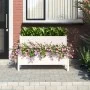 Jardinera de madera de pino maciza blanca 110x84x75 cm de vidaXL, Maceteros y jardineras - Ref: Foro24-822263, Precio: 127,96...