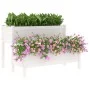Jardinera de madera de pino maciza blanca 110x84x75 cm de vidaXL, Maceteros y jardineras - Ref: Foro24-822263, Precio: 127,96...