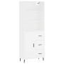 Aparador alto madera contrachapada blanco 69,5x34x180 cm