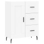 Aparador alto madera contrachapada blanco 69,5x34x180 cm