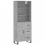 Aparador alto madera contrachapada gris hormigón 69,5x34x180 cm
