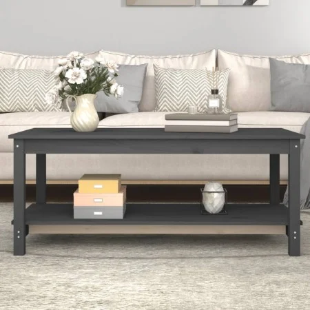 Couchtisch aus massivem grauem Kiefernholz, 110 x 55 x 45 cm von vidaXL, Couchtisch - Ref: Foro24-822274, Preis: 78,15 €, Rab...