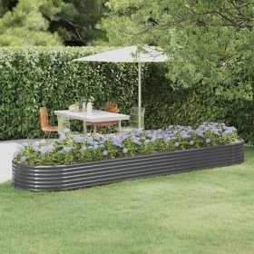 Jardinera arriate acero galvanizado antracita 396x100x36cm Jardinera arriate acero galvanizado antracita 396x100x36cm