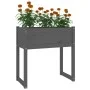 Pflanzgefäß aus massivem Kiefernholz grau 78x40x81 cm von vidaXL, Töpfe und Pflanzgefäße - Ref: Foro24-822134, Preis: 64,87 €...