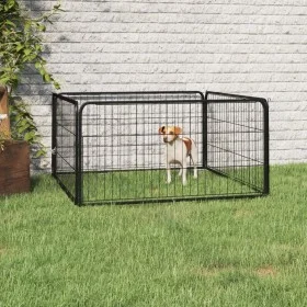 Dog run 4 panels powder coated steel by vidaXL, Dog kennels and fences - Ref: Foro24-171794, Price: 63,75 €, Discount: %