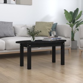 Mesa de centro de madera maciza de pino negro 80x40x35 cm