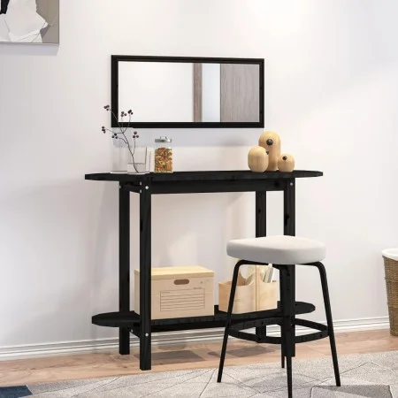 Mesa consola madera maciza de pino negro 110x40x80 cm de vidaXL, Mesas de centro - Ref: Foro24-822301, Precio: 70,93 €, Descu...