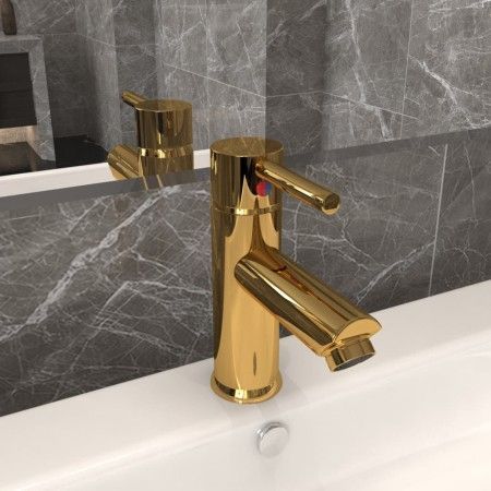 Waschbeckenarmatur mit Gold-Finish, 130 x 176 mm von vidaXL, Wasserhähne - Ref: Foro24-149067, Preis: 30,92 €, Rabatt: %
