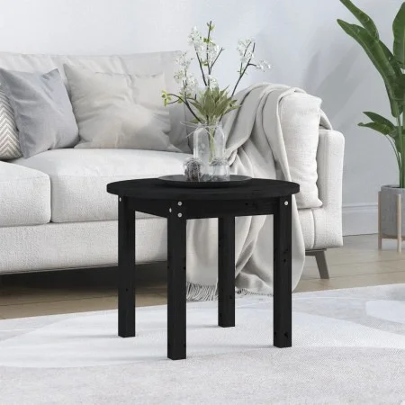 Solid black pine wood coffee table Ø 55x45 cm by vidaXL, Coffee table - Ref: Foro24-822331, Price: 39,59 €, Discount: %
