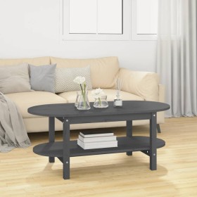 Mesa de centro de madera maciza de pino gris 110x55x45 cm