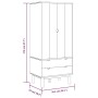 OTTA wardrobe made of solid pine wood in brown and white, measuring 76.5x53x172 cm. by vidaXL, Wardrobes - Ref: Foro24-348590...