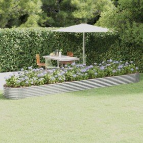 Jardinera arriate acero galvanizado plata 544x100x36 cm Jardinera arriate acero galvanizado plata 544x100x36 cm