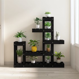 Soporte para plantas madera maciza de pino negro 92x25x97 cm