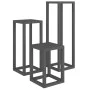 3-teiliges Bar-Set aus massivem grauem Kiefernholz von vidaXL, Topfständer - Ref: Foro24-822269, Preis: 100,44 €, Rabatt: %