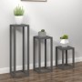 Set de bar 3 piezas madera maciza de pino gris de vidaXL, Soportes para macetas - Ref: Foro24-822269, Precio: 103,38 €, Descu...