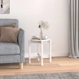 Solid white pine wood coffee table Ø42.5x45 cm by vidaXL, Coffee table - Ref: Foro24-822313, Price: 26,38 €, Discount: %