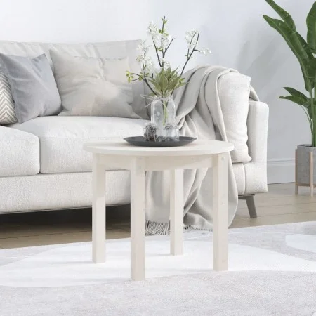 Solid white pine wood coffee table Ø 55x45 cm by vidaXL, Coffee table - Ref: Foro24-822328, Price: 46,97 €, Discount: %