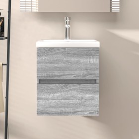 Mueble de lavabo madera de ingeniería gris Sonoma 41x38,5x45 cm de vidaXL, Muebles de baño - Ref: Foro24-815646, Precio: 46,2...