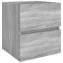 Sonoma grauer Waschtischunterschrank aus Holzwerkstoff, 41 x 38,5 x 45 cm von vidaXL, Badezimmermöbel - Ref: Foro24-815646, P...