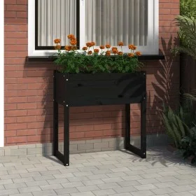 Pflanzgefäß aus massivem Kiefernholz schwarz 78x40x81 cm von vidaXL, Töpfe und Pflanzgefäße - Ref: Foro24-822136, Preis: 80,9...