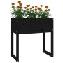 Pflanzgefäß aus massivem Kiefernholz schwarz 78x40x81 cm von vidaXL, Töpfe und Pflanzgefäße - Ref: Foro24-822136, Preis: 80,3...