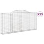 Gabionenkörbe 15 Stück Bogenform Eisen 300x30x140/160 cm von vidaXL, Töpfe und Pflanzgefäße - Ref: Foro24-3146569, Preis: 2,0...