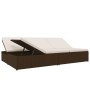 Convertible sun lounger with brown synthetic rattan cushions by vidaXL, Outdoor beds - Ref: Foro24-317239, Price: 353,80 €, D...