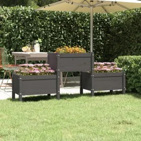 Gray solid pine wood planter 178.5x44x75 cm by vidaXL, Pots and planters - Ref: Foro24-822249, Price: 109,37 €, Discount: %