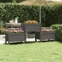Jardinera de madera de pino maciza gris 178,5x44x75 cm de vidaXL, Maceteros y jardineras - Ref: Foro24-822249, Precio: 127,51...