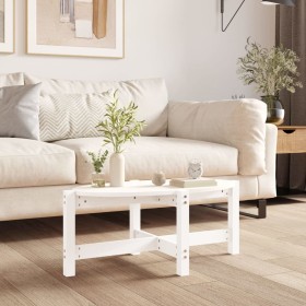Mesa de centro de madera maciza de pino blanco 87x48x35 cm