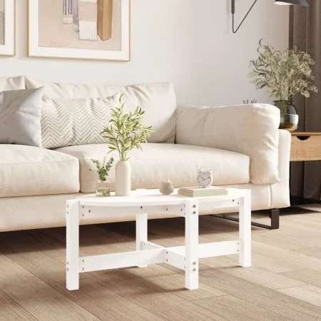 Couchtisch aus massiver weißer Kiefer 87x48x35 cm von vidaXL, Couchtisch - Ref: Foro24-822323, Preis: 38,56 €, Rabatt: %