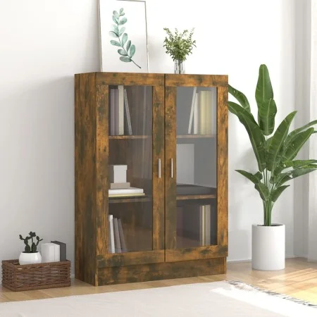 Smoked oak plywood display case 82.5x30.5x115 cm by vidaXL, Bookcases and shelves - Ref: Foro24-815618, Price: 98,76 €, Disco...