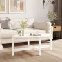 Solid white pine wood coffee table 118x63x45 cm by vidaXL, Coffee table - Ref: Foro24-822318, Price: 54,62 €, Discount: %