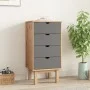 OTTA chest of drawers solid pine wood brown and gray 45x39x90 cm by vidaXL, Drawers - Ref: Foro24-348580, Price: 96,09 €, Dis...