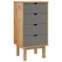 OTTA chest of drawers solid pine wood brown and gray 45x39x90 cm by vidaXL, Drawers - Ref: Foro24-348580, Price: 96,09 €, Dis...