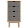 OTTA chest of drawers solid pine wood brown and gray 45x39x90 cm by vidaXL, Drawers - Ref: Foro24-348580, Price: 96,09 €, Dis...