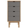 OTTA Kommode aus massivem Kiefernholz braun und grau 45x39x90 cm von vidaXL, Schubladen - Ref: Foro24-348580, Preis: 97,60 €,...
