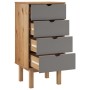 OTTA Kommode aus massivem Kiefernholz braun und grau 45x39x90 cm von vidaXL, Schubladen - Ref: Foro24-348580, Preis: 97,60 €,...