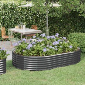Jardinera arriate acero galvanizado antracita 214x140x36cm en Maceteros y jardineras | Comprar online en Foro24