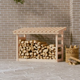 Leñero de madera maciza de pino 108x64,5x78 cm