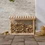 Holzscheithalter aus massivem Kiefernholz, 108 x 64,5 x 78 cm von vidaXL, Zubehör für Taschen und Brennholzhalter - Ref: Foro...