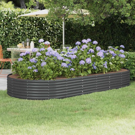 Jardinera arriate acero galvanizado antracita 296x140x36cm