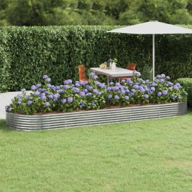 Jardinera arriate acero galvanizado plata 450x140x36 cm